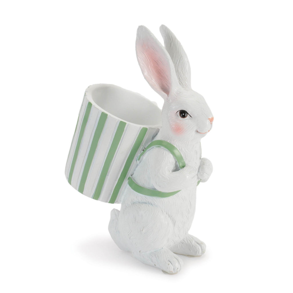 Rabbit Figurine with Planter (Set of 2)
