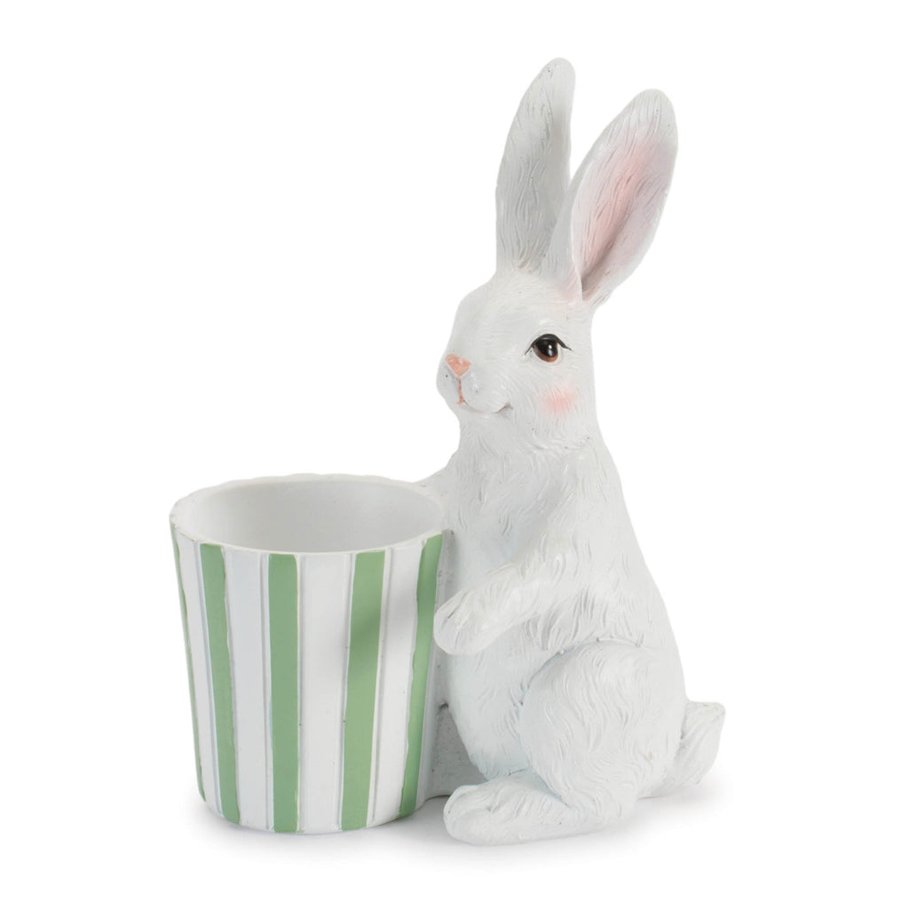Rabbit Figurine with Planter (Set of 2)