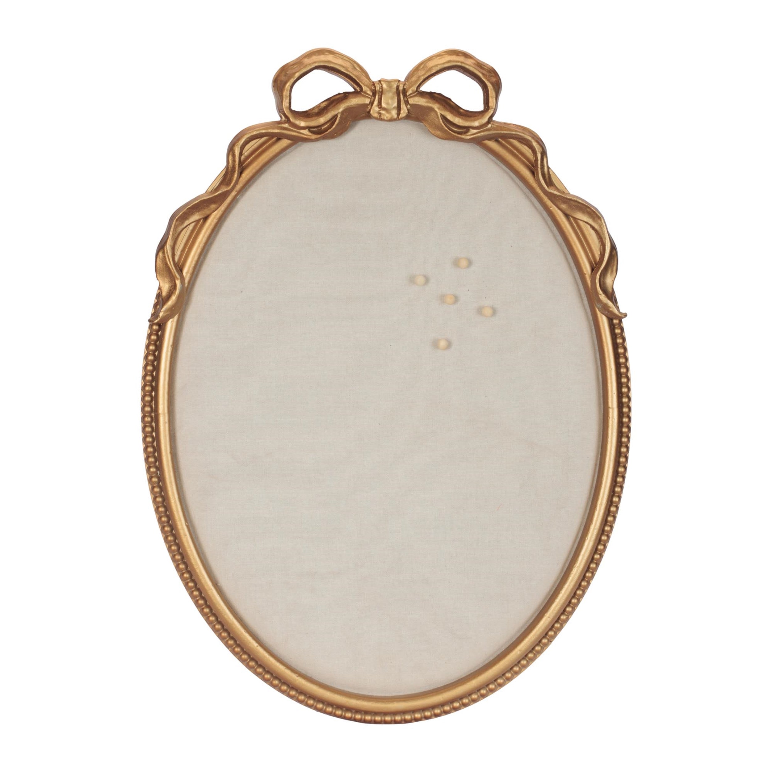 Oval Pin Board Frame with Elegant Bow Accent 23.5"H