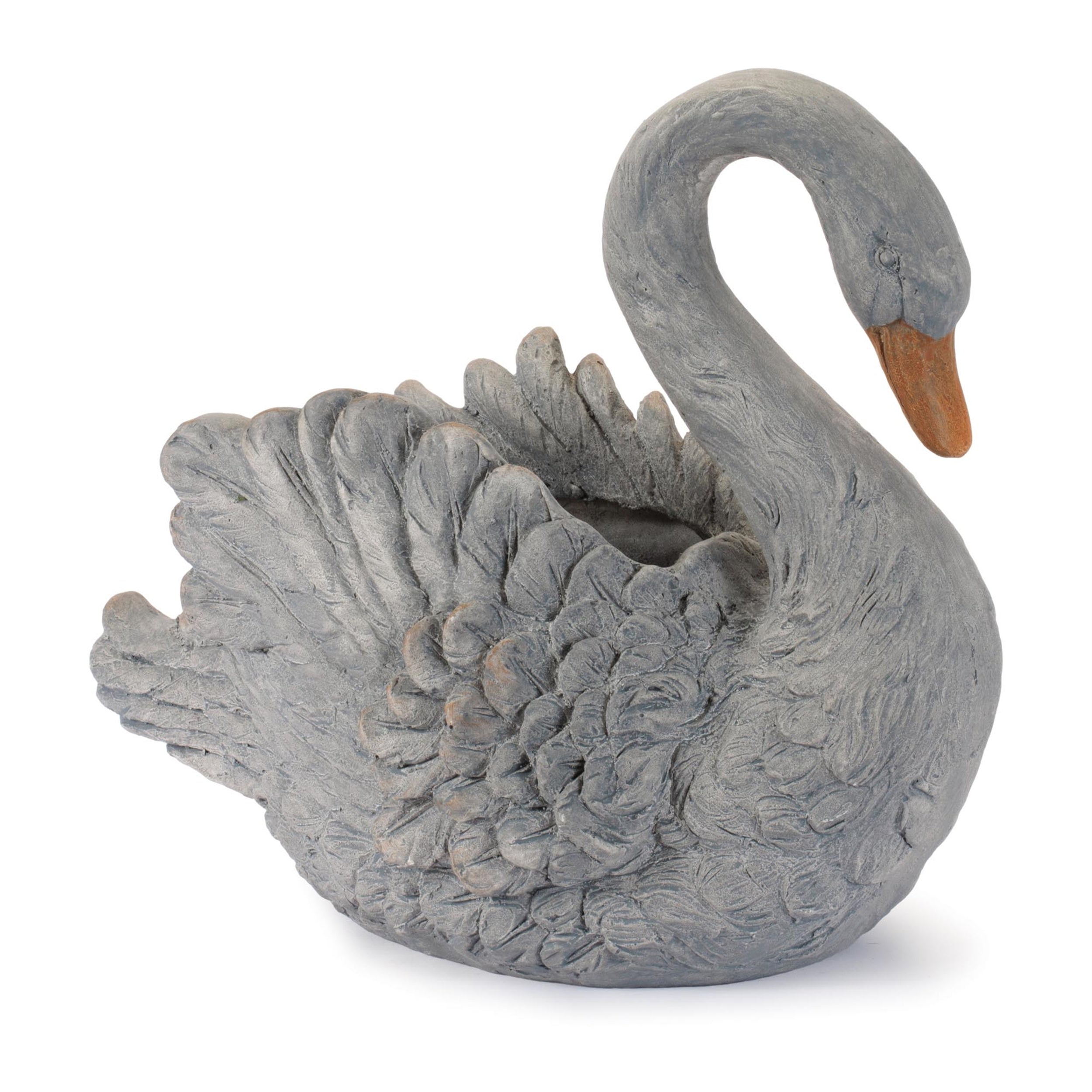 Decorative Swan Resin Planter 18"L