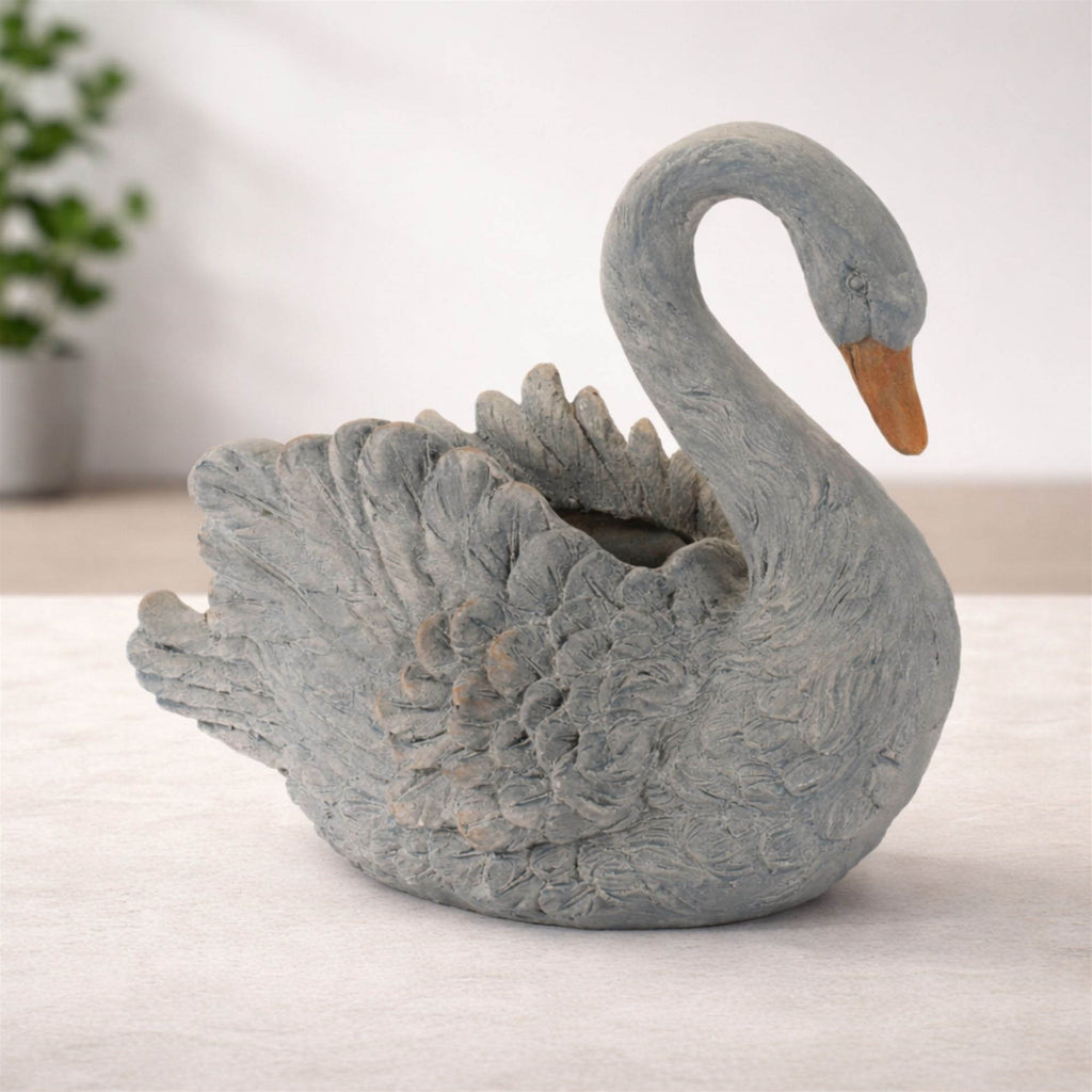 Decorative Swan Resin Planter 18"L