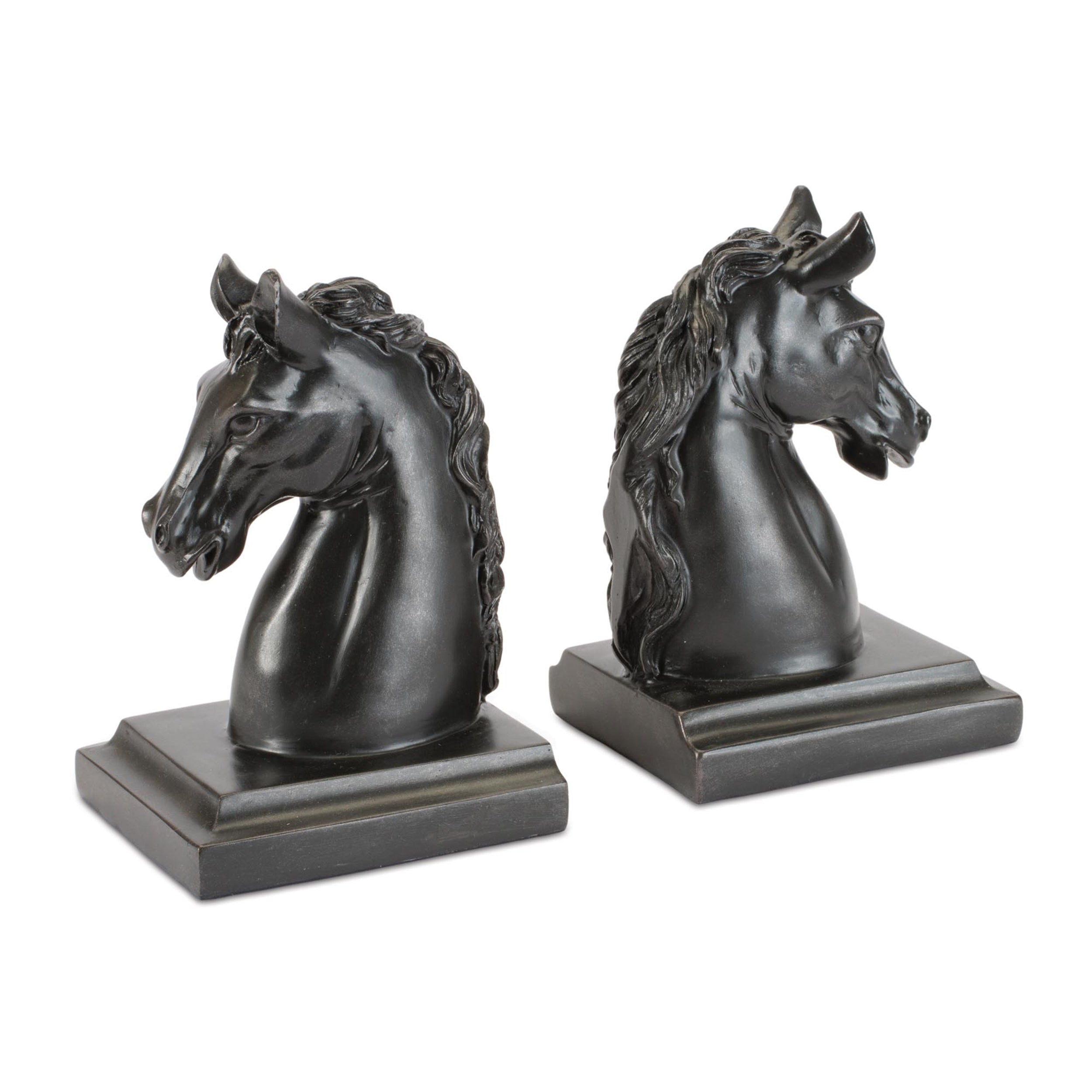 Contemporary Horse Bust Bookends (Set of 2)