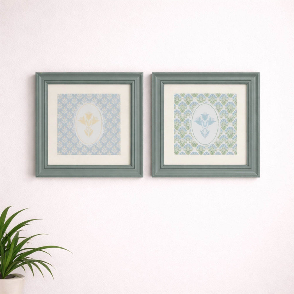 Framed Floral Wall Print (Set of 2)