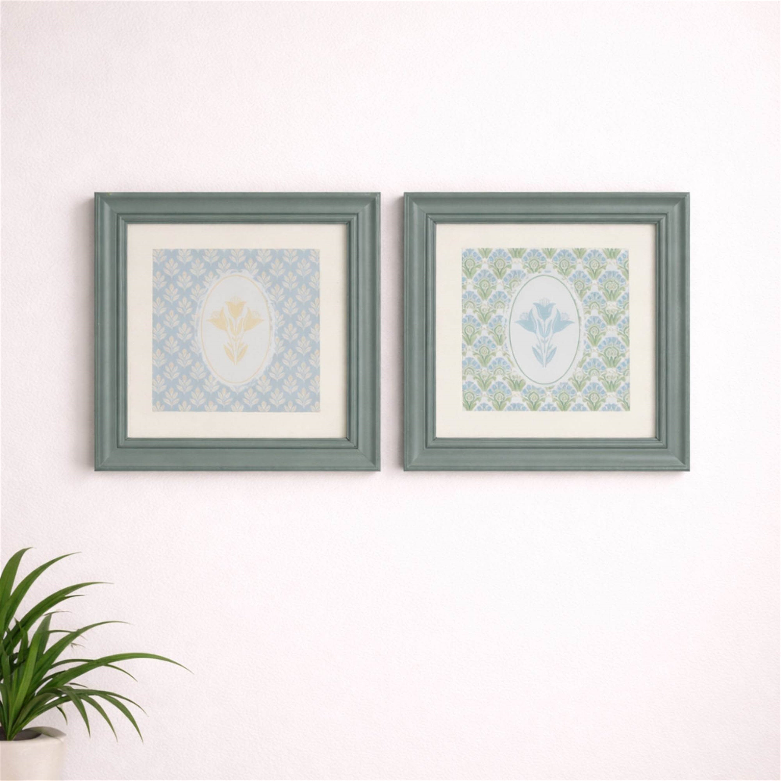 Framed Floral Wall Print (Set of 2)