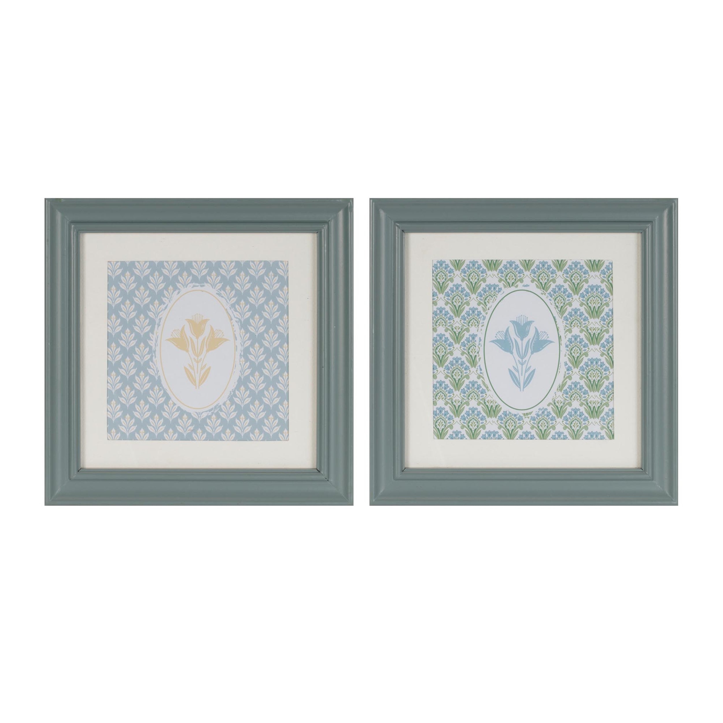 Framed Floral Wall Print (Set of 2)