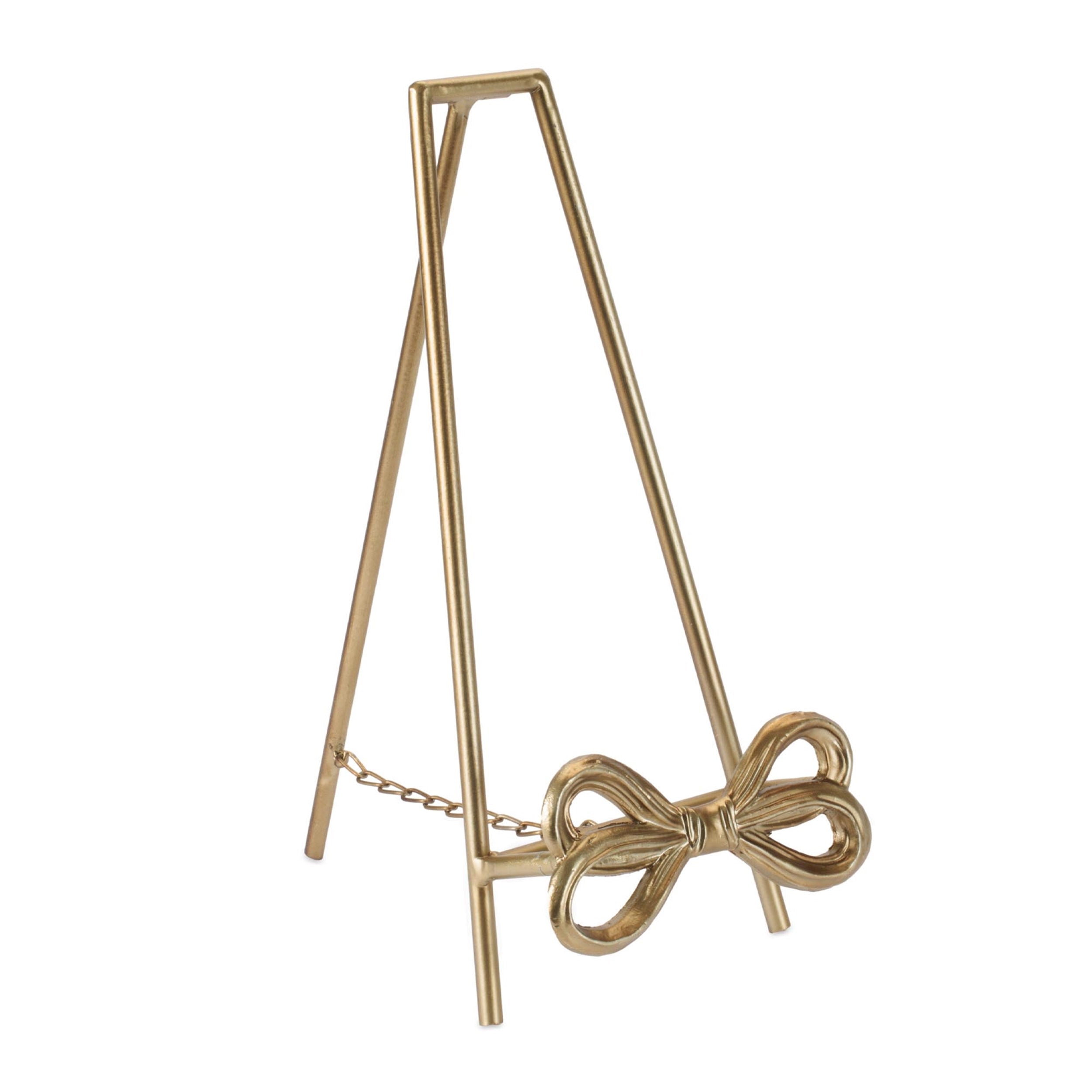 Gold Bow Plate Holder Easel 12.5"H