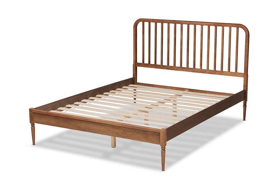 Baxton Studio Neilan Modern and Contemporary Walnut Brown Finished Wood Queen Size Platform Bed