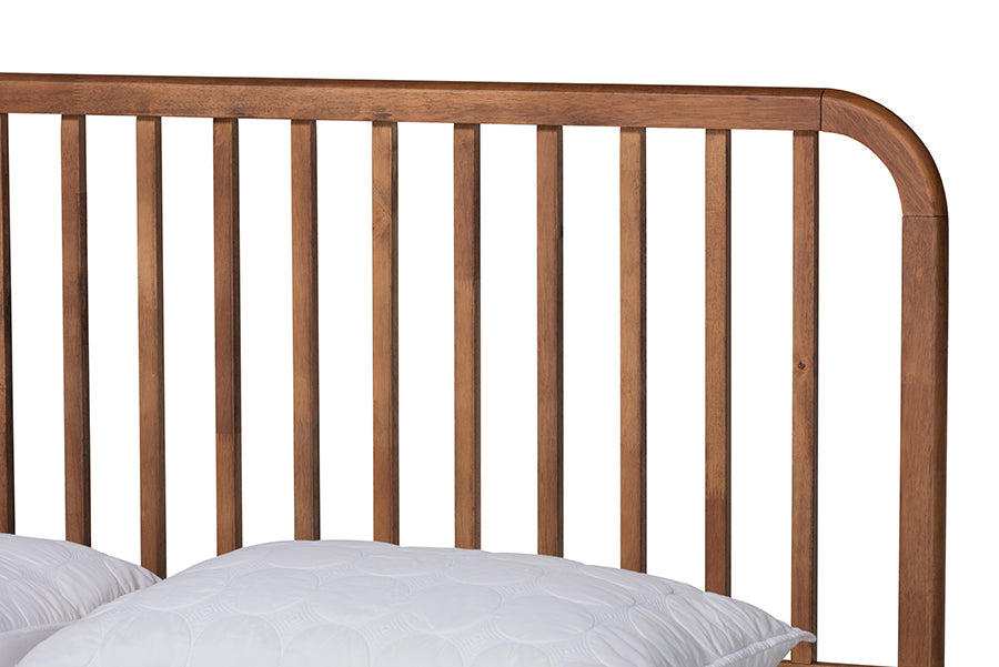 Baxton Studio Neilan Modern and Contemporary Walnut Brown Finished Wood Queen Size Platform Bed