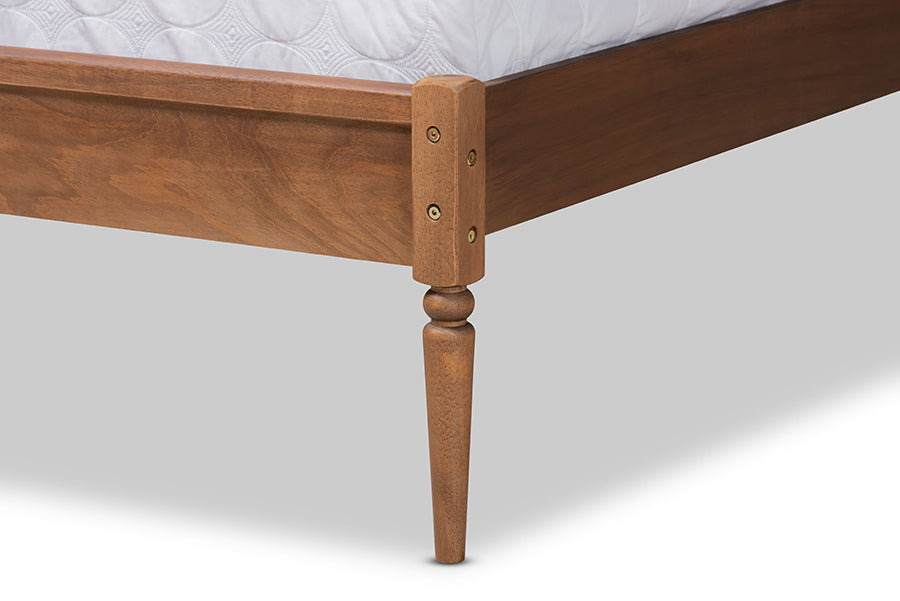 Baxton Studio Neilan Modern and Contemporary Walnut Brown Finished Wood Full Size Platform Bed