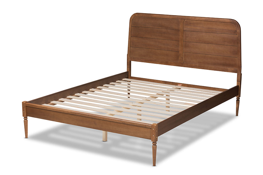 Baxton Studio Kassidy Classic and Traditional Walnut Brown Finished Wood Queen Size Platform Bed