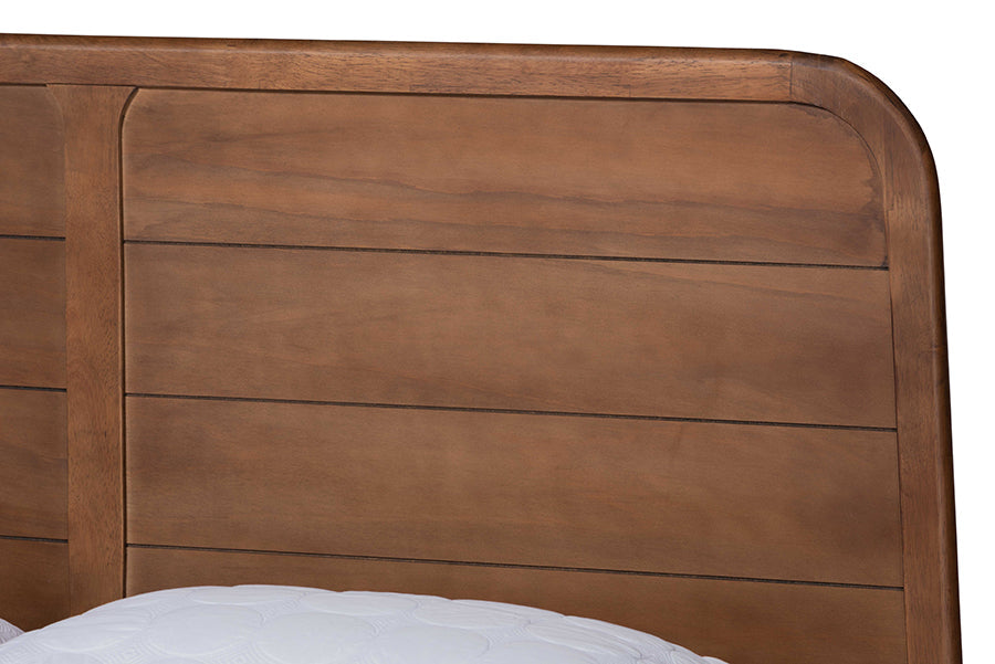 Baxton Studio Kassidy Classic and Traditional Walnut Brown Finished Wood Full Size Platform Bed