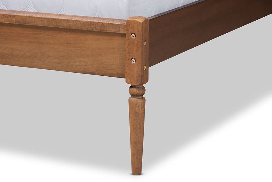 Baxton Studio Kassidy Classic and Traditional Walnut Brown Finished Wood Queen Size Platform Bed