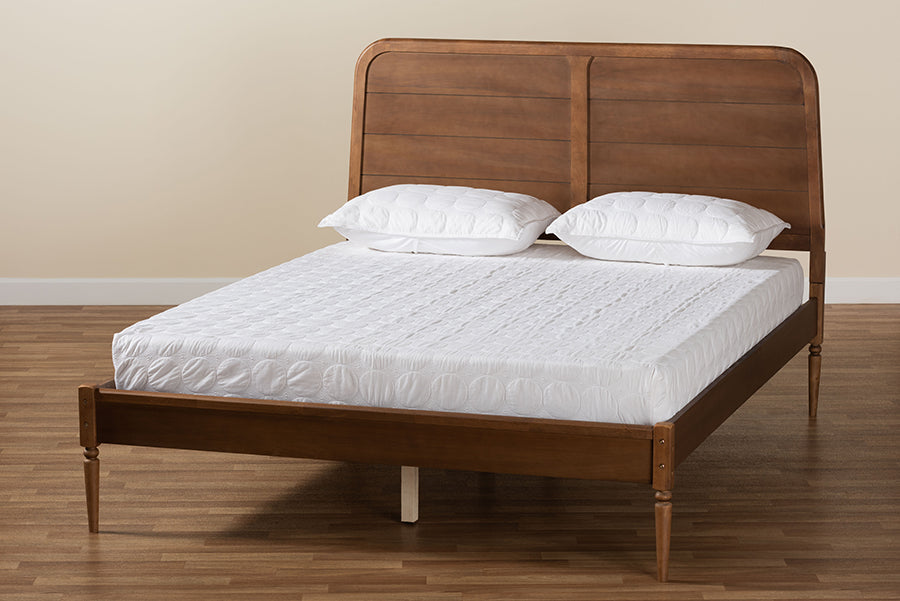 Baxton Studio Kassidy Classic and Traditional Walnut Brown Finished Wood Queen Size Platform Bed