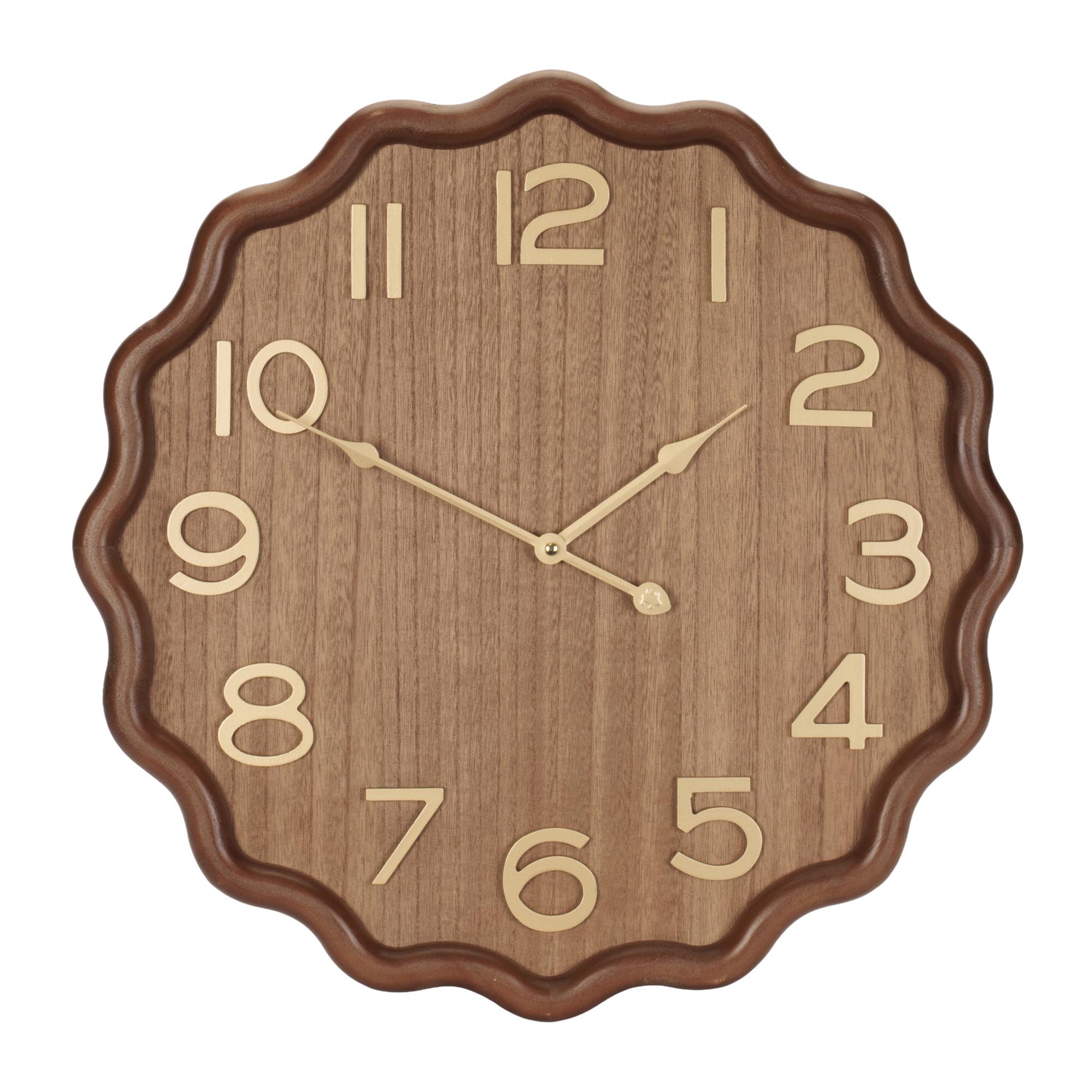 Scalloped Wood Wall Clock 20"D