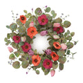 Poppy and Tulip Floral Candle Ring 18"D
