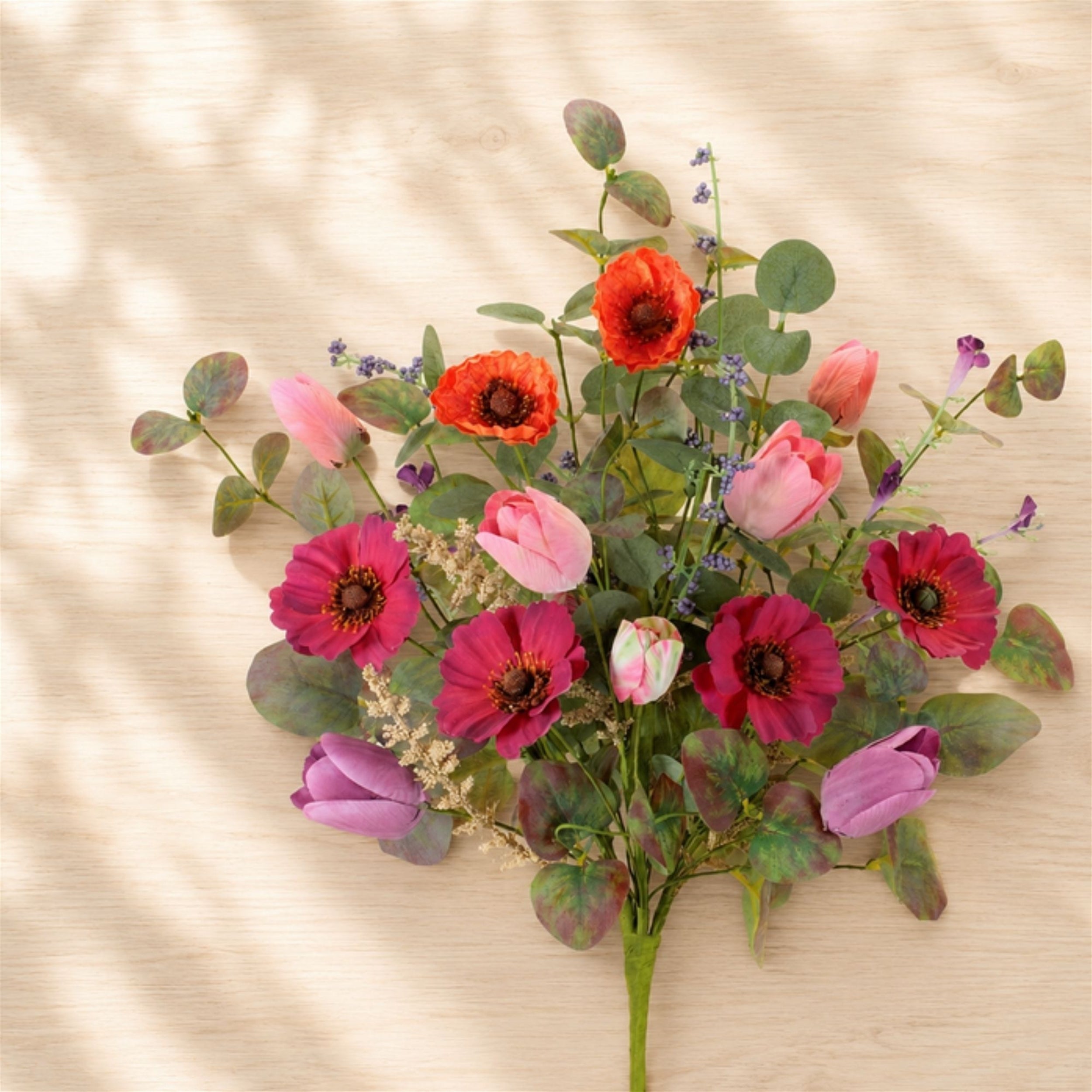 Poppy and Tulip Floral Bush (Set of 2)