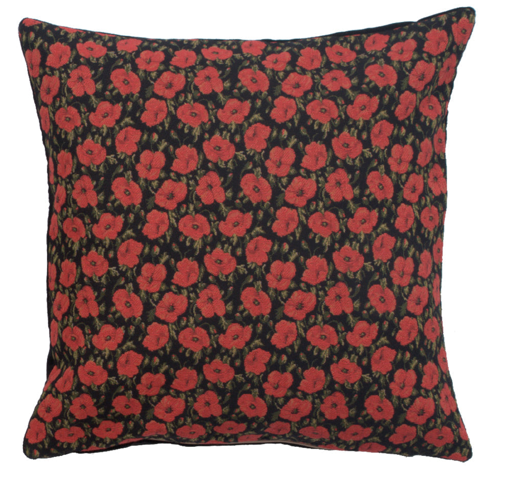 Red Poppies II European Cushion Covers