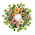 Mixed Zinnia Floral Candle Ring 18"D
