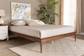 Baxton Studio Tallis Classic and Traditional Walnut Brown Finished Wood Queen Size Bed Frame