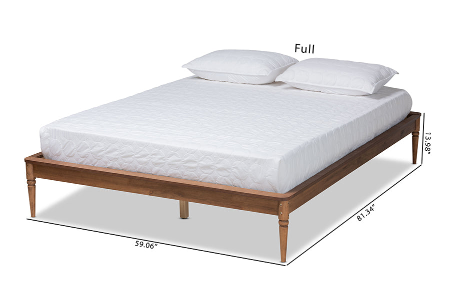 Baxton Studio Tallis Classic and Traditional Walnut Brown Finished Wood Queen Size Bed Frame
