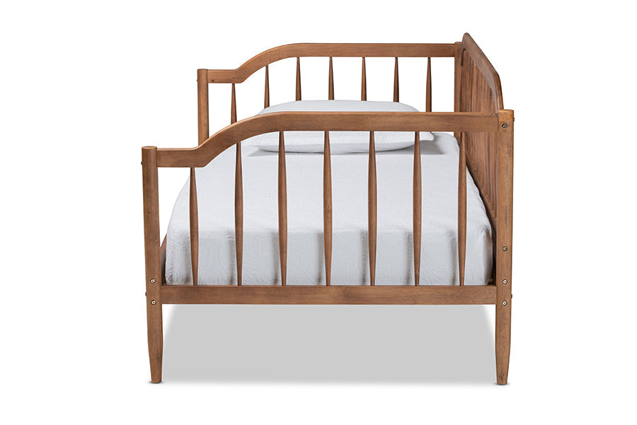 Baxton Studio Parson Classic Mid-Century Modern Walnut Brown Finished Wood Twin Size Daybed