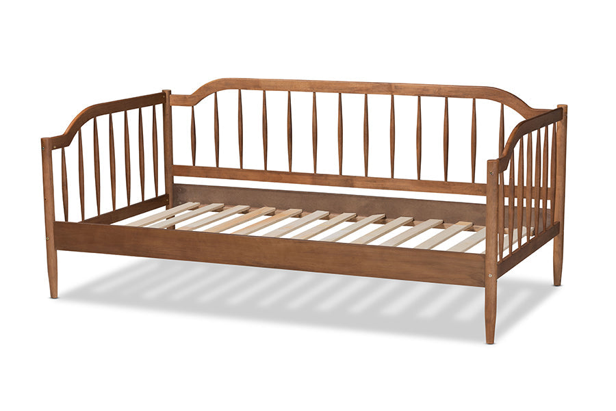 Baxton Studio Parson Classic Mid-Century Modern Walnut Brown Finished Wood Twin Size Daybed