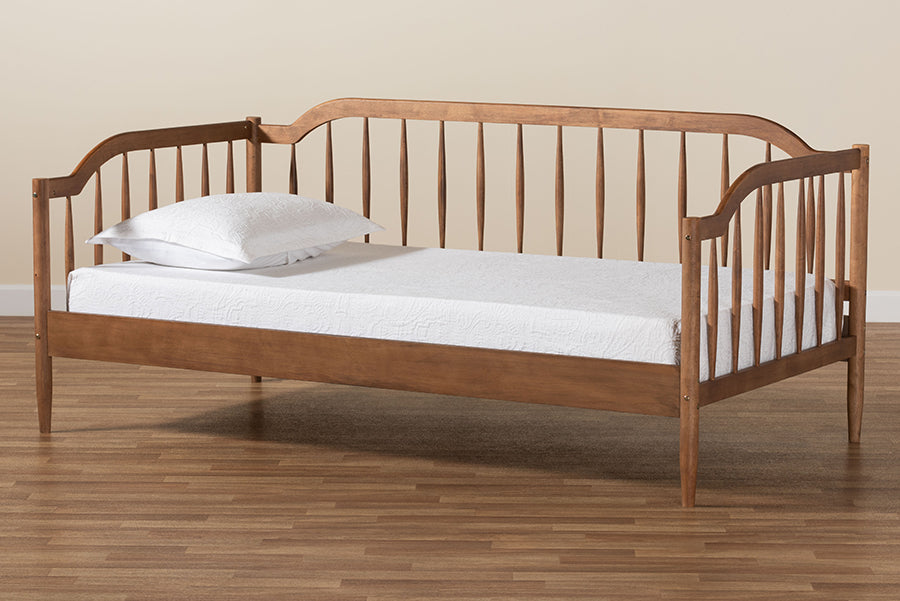 Baxton Studio Parson Classic Mid-Century Modern Walnut Brown Finished Wood Twin Size Daybed