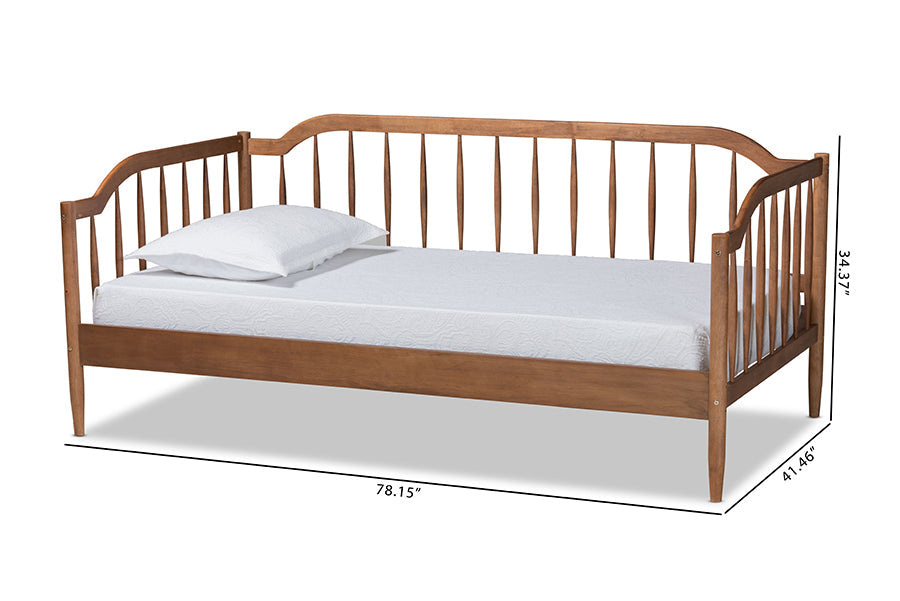 Baxton Studio Parson Classic Mid-Century Modern Walnut Brown Finished Wood Twin Size Daybed