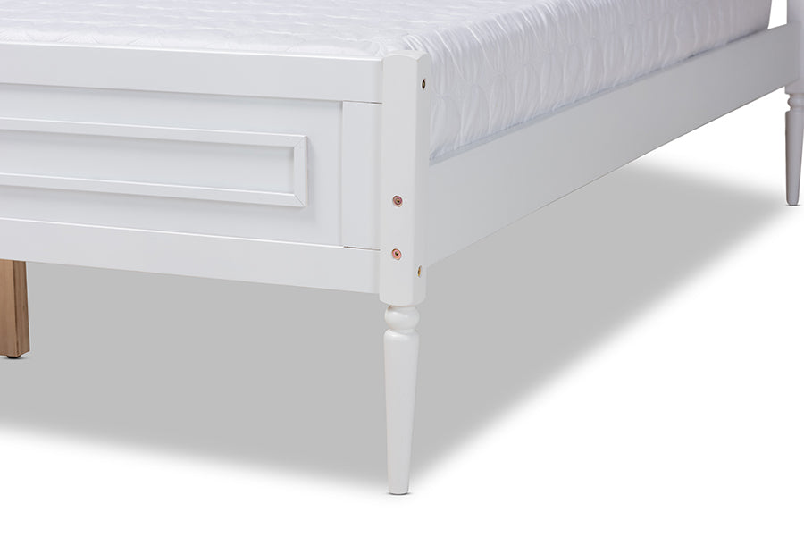 Baxton Studio Daniella Modern and Contemporary White Finished Wood Full Size Platform Bed