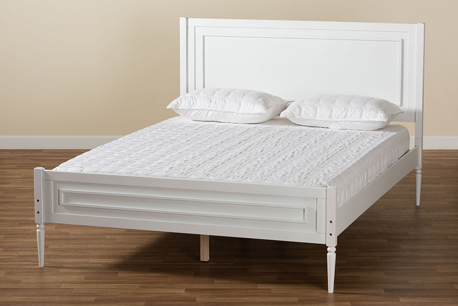 Baxton Studio Daniella Modern and Contemporary White Finished Wood Full Size Platform Bed
