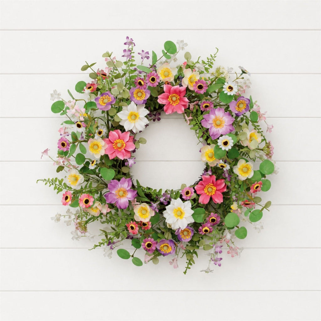 Mixed Wildflower Floral Wreath 22"D