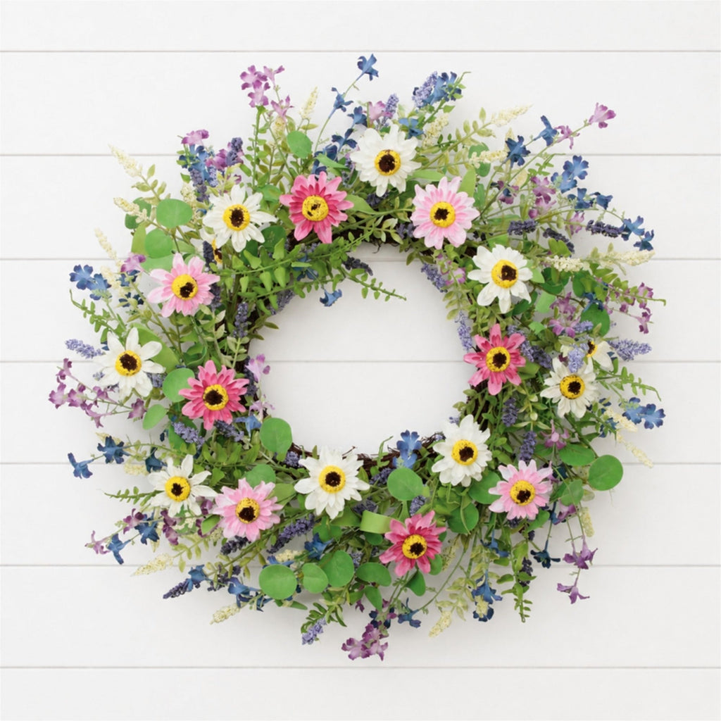 Mixed Wildflower Floral Wreath 24"D