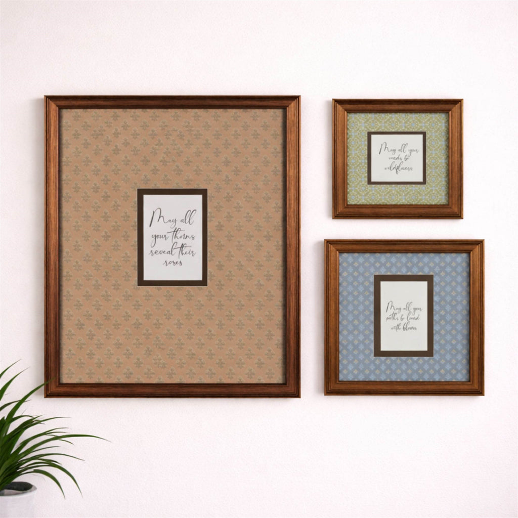 Framed Floral Proverb Wall Art (Set of 3)