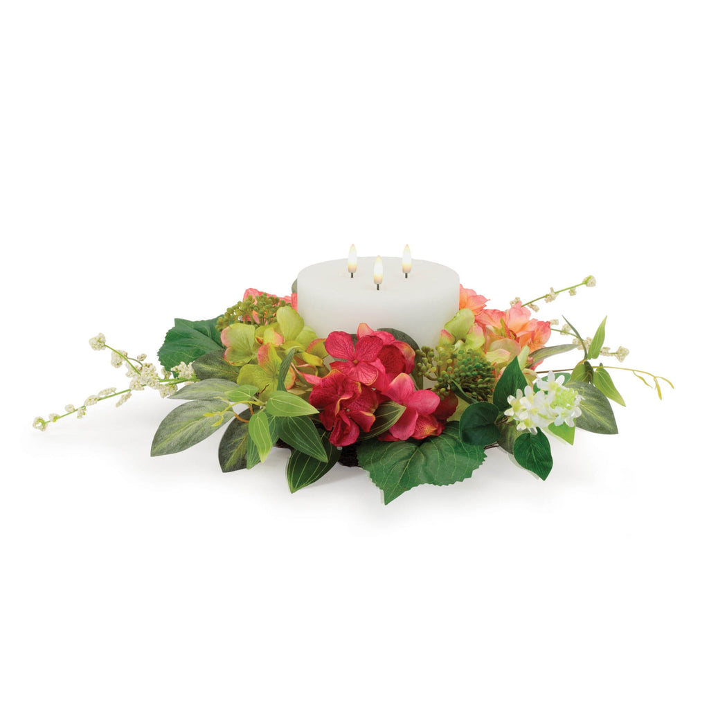 Mixed Hydrangea Candle Ring 17"D