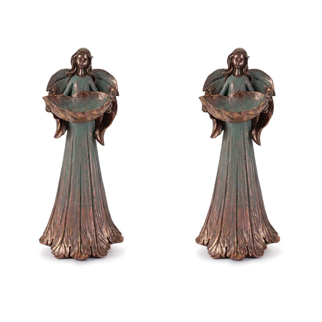 Angel Holding Leaf Bowl (Set of 2)