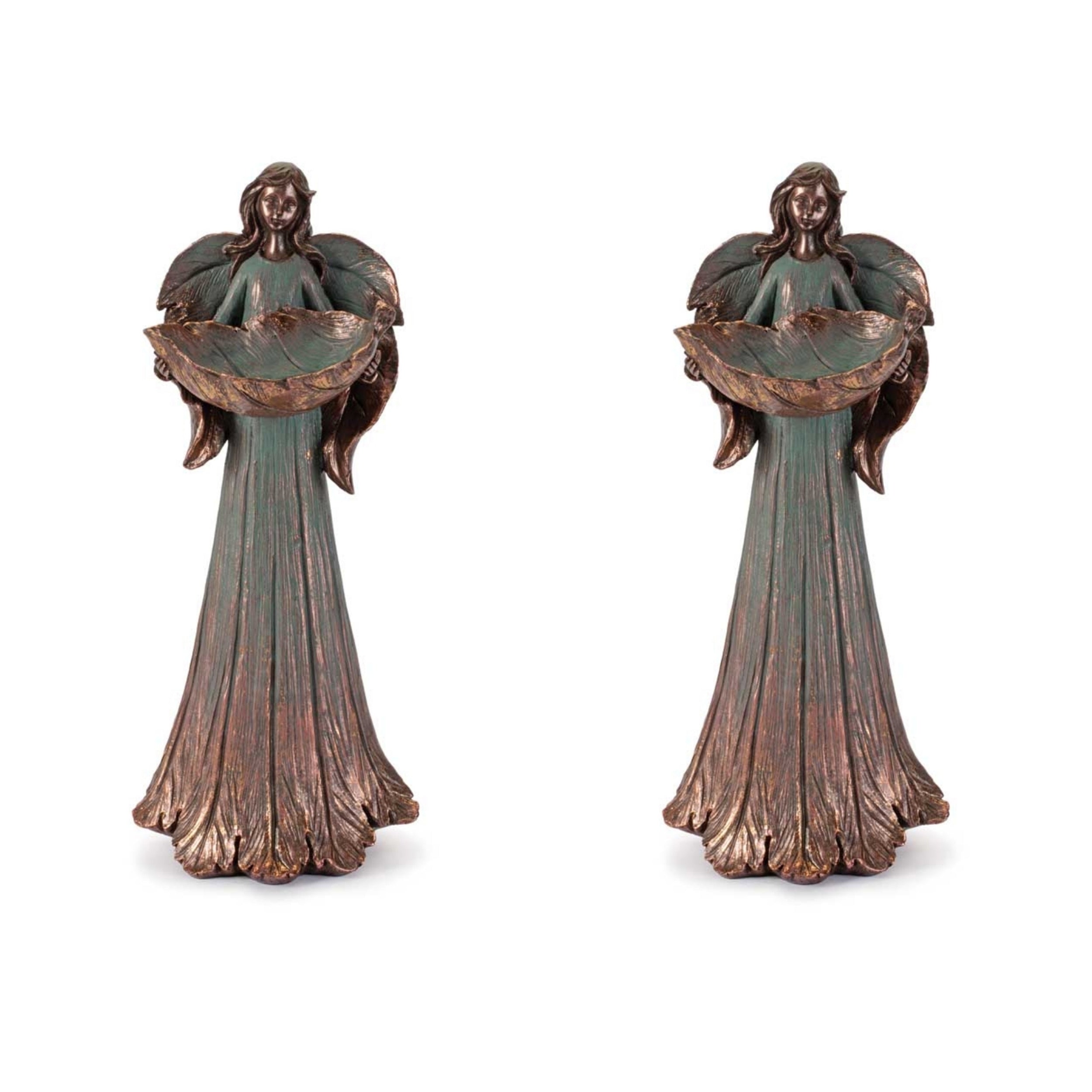 Angel Holding Leaf Bowl (Set of 2)