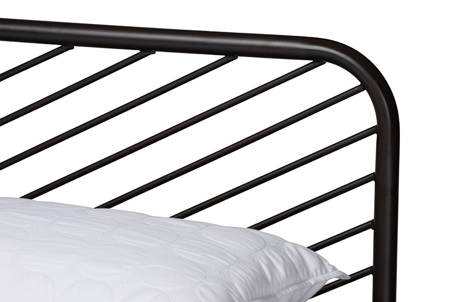 Baxton Studio Dora Modern and Contemporary Industrial Black Finished Metal Queen Size Platform Bed