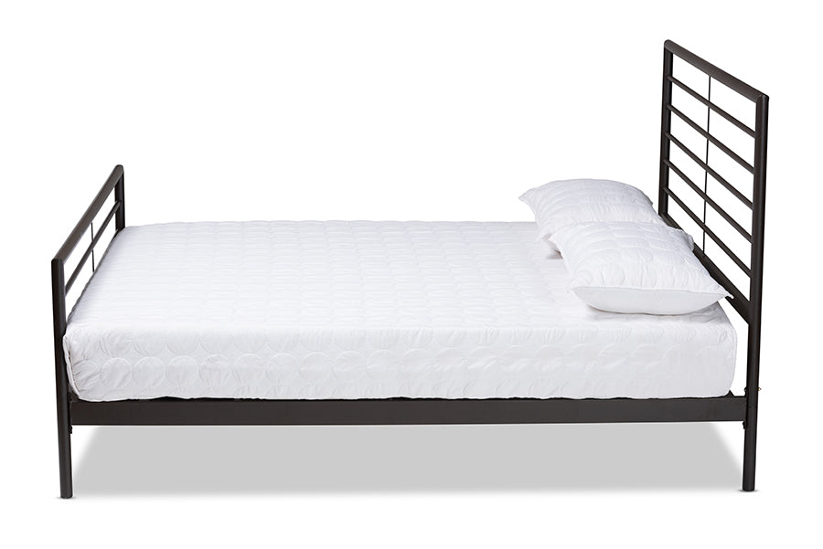 Baxton Studio Alva Modern and Contemporary Industrial Black Finished Metal Full Size Platform Bed