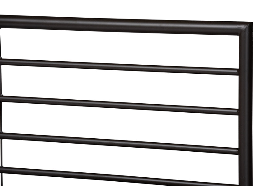 Baxton Studio Alva Modern and Contemporary Industrial Black Finished Metal Full Size Platform Bed