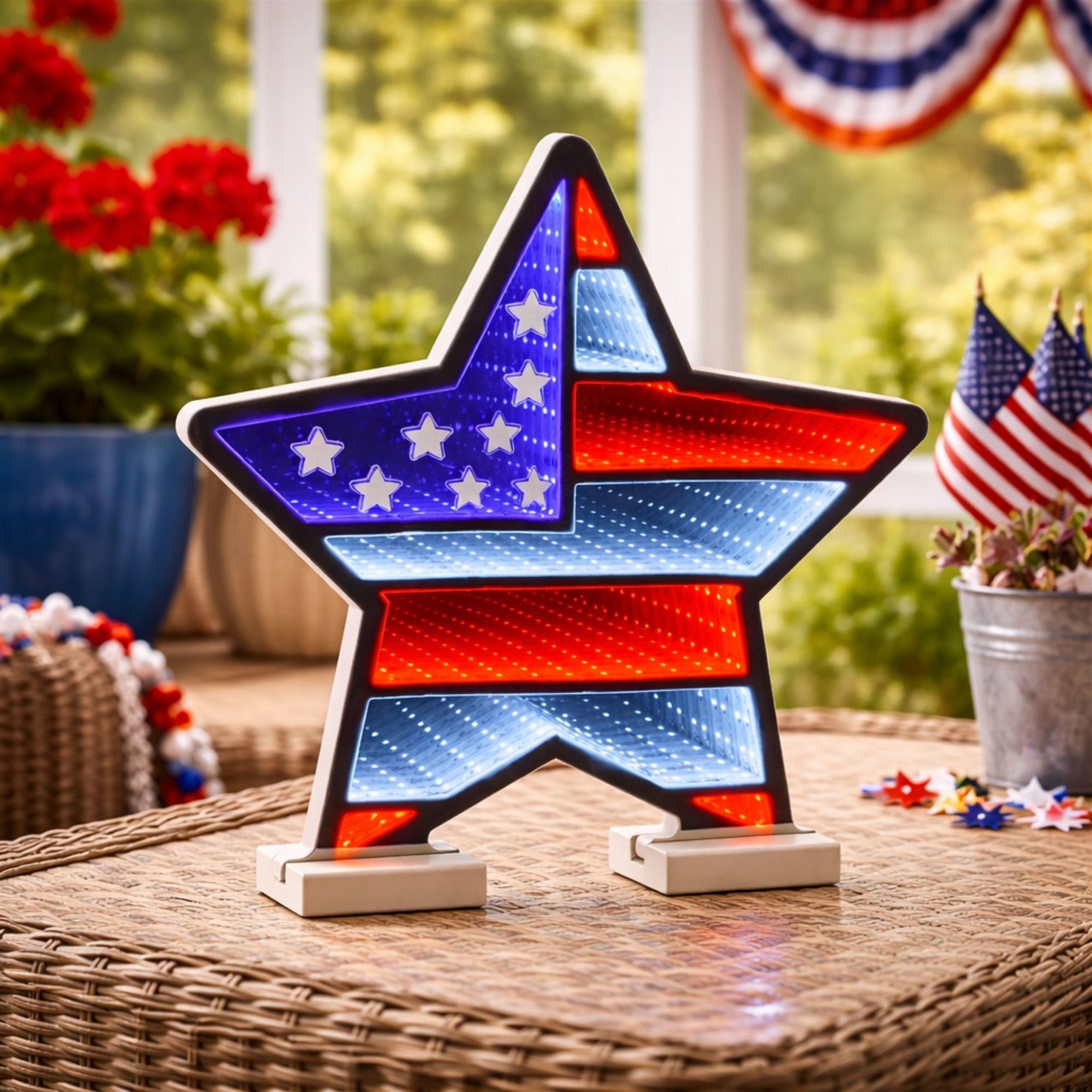 Americana Flag Star Ekkolight 13.5"H