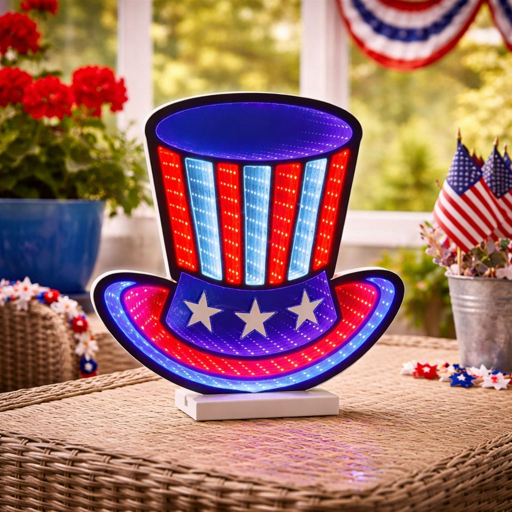 Patriotic Uncle Sam Hat Ekkolight 14.5"H