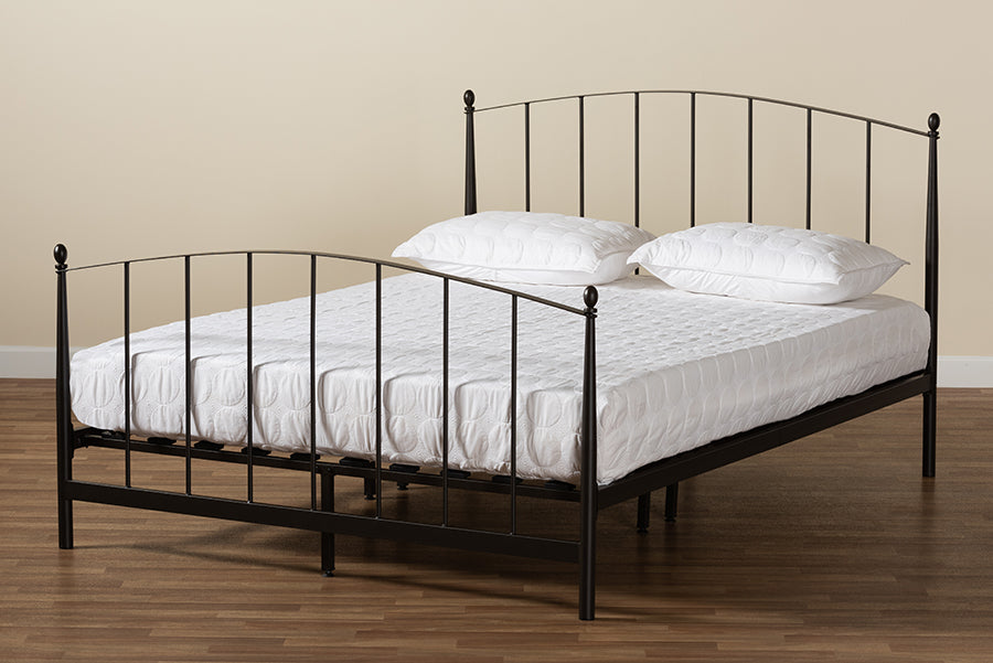 Baxton Studio Lana Modern and Contemporary Black Finished Metal Full Size Platform Bed