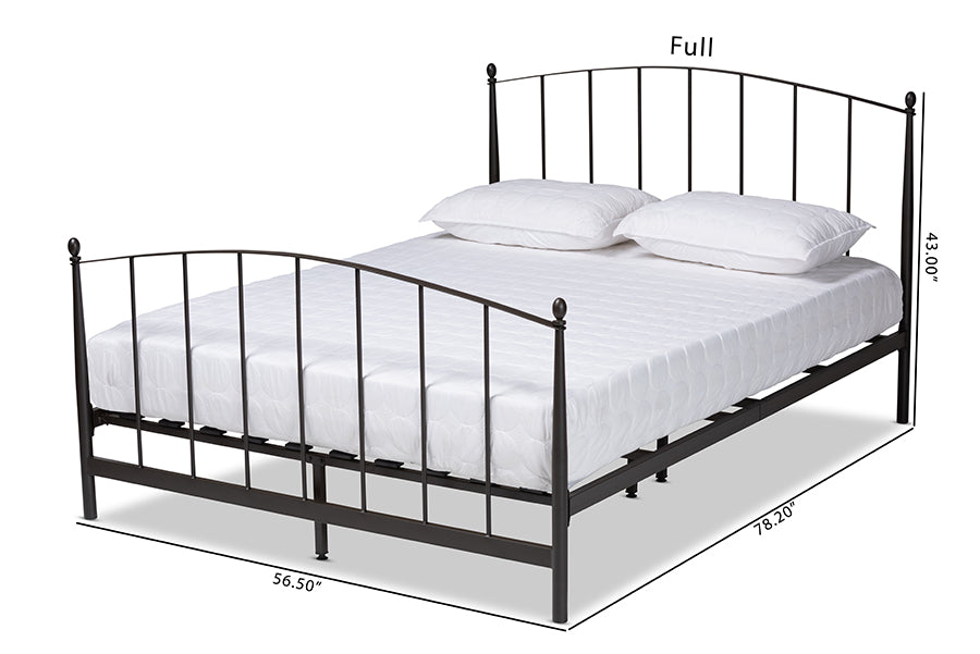 Baxton Studio Lana Modern and Contemporary Black Finished Metal Full Size Platform Bed