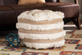 Baxton Studio Basque Modern and Contemporary Moroccan Inspired Natural and Ivory Handwoven Wool Blend Pouf Ottoman