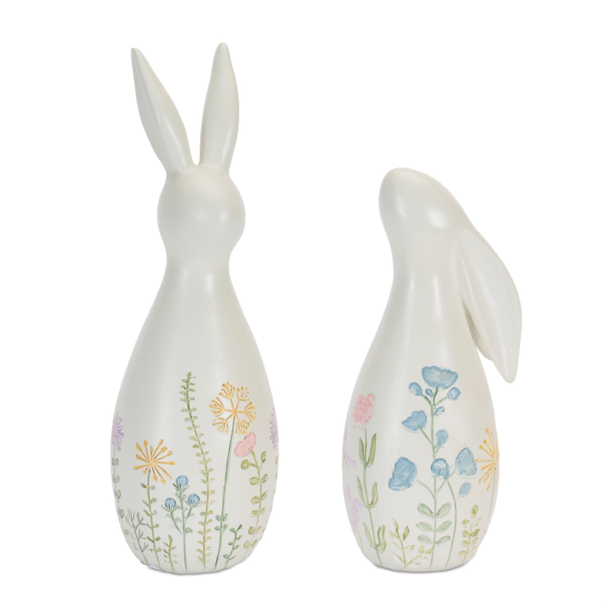 Pastel Floral Rabbit Figurines (Set of 2)