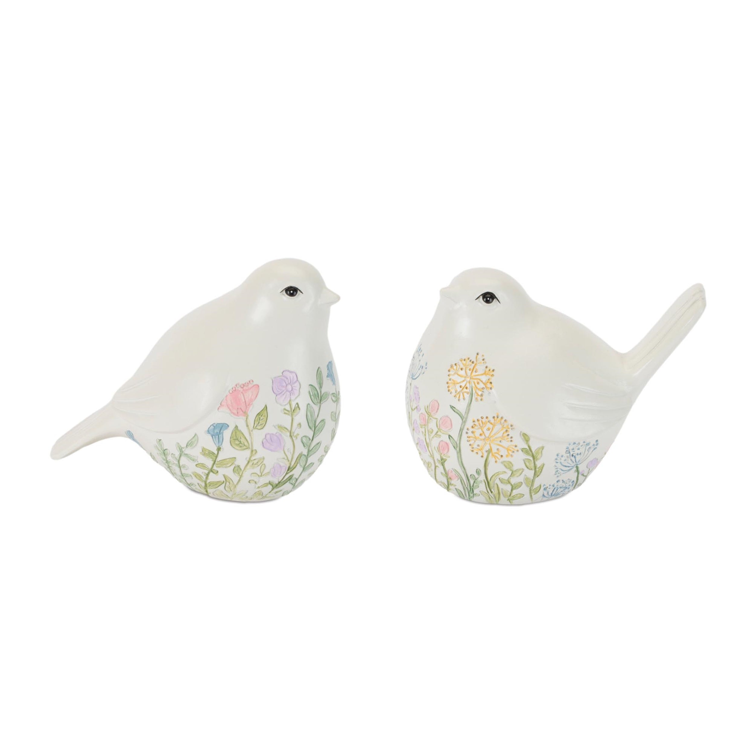 Etched Floral Bird Figurine (Set of 6)