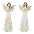 Etched Floral Angel Figurine (Set of 2)