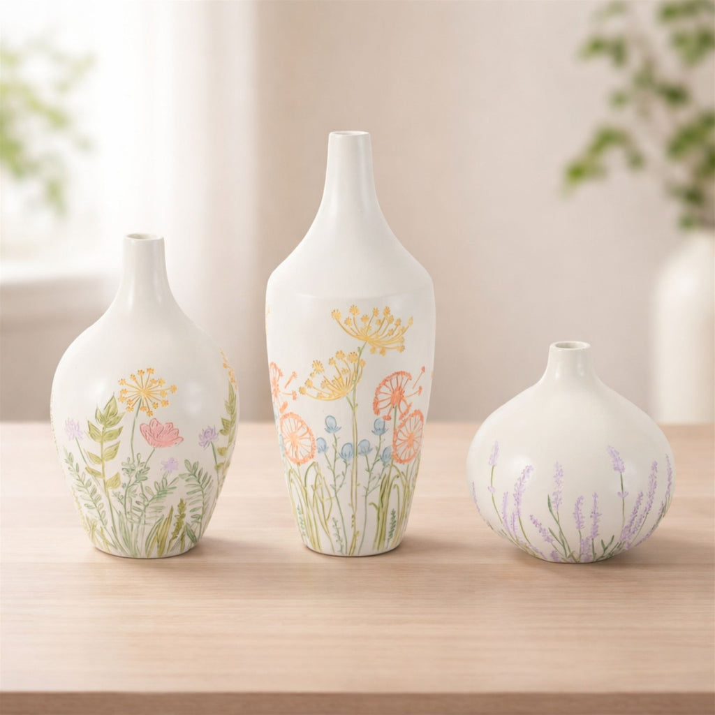 Wildflower Botanical Resin Vase (Set of 3)
