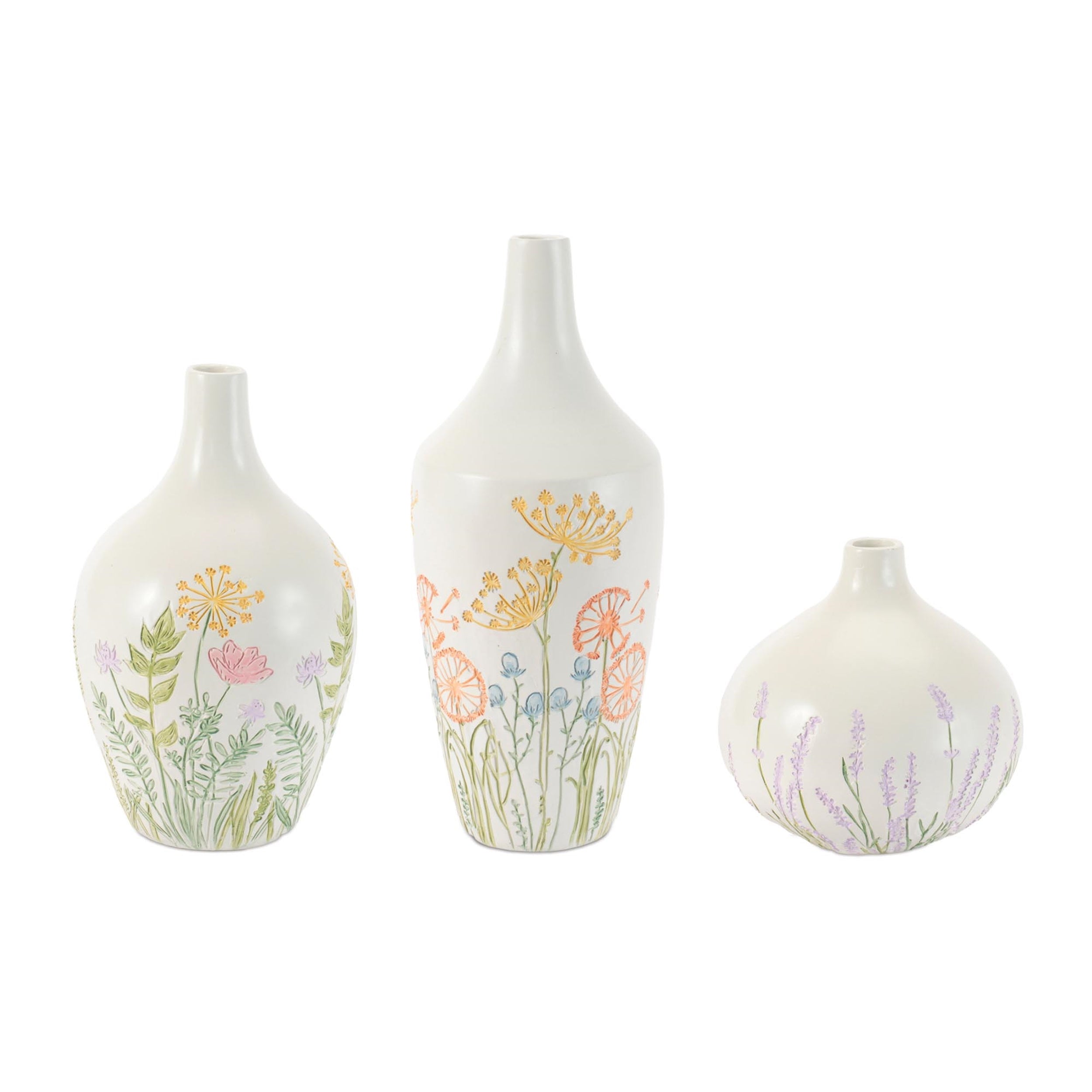 Wildflower Botanical Resin Vase (Set of 3)