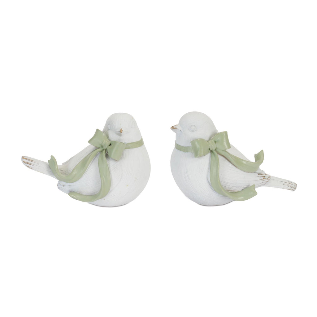 Bird Figurine with Bow (Set of 4)